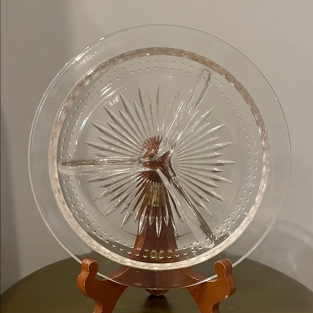 Clear Glass Starburst serving 3 tier Plate